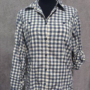 L.L. Bean Sample Size Plaid Button Down